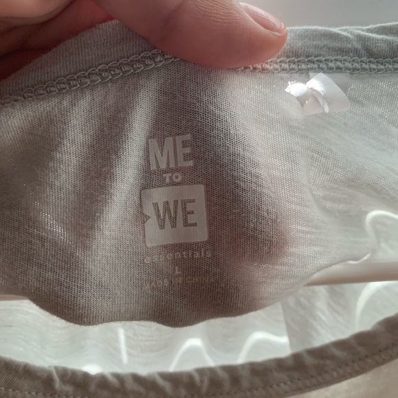 greyish blue crop tee shirt tie in the front - Picture 3 of 4